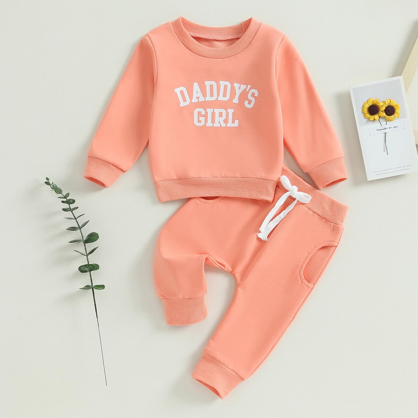 Himllauen Baby Mädchen Kleidung Sweatshirt + Lange Hose Zweiteiler Babykleidung Set Kleinkind Outfits