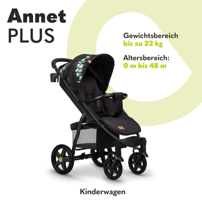 LIONELO Annet Plus Buggy up to 22 kg with Reclining Function, Small Folding Pushchair with Accessories, EVA Foam Wheels, Mosquito Net, Foot Cover Drink Holder, Basket Dreamin