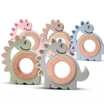 Schildkröte Beißring für Baby Natur Holz & Silikon Blau - Kauspielzeug, Zahnen-Hilfe & Greifling - Babyspielzeug Beissring Geschenk zur Geburt - Holz-Spielzeug nachhaltig, BPA-frei schadstofffrei
