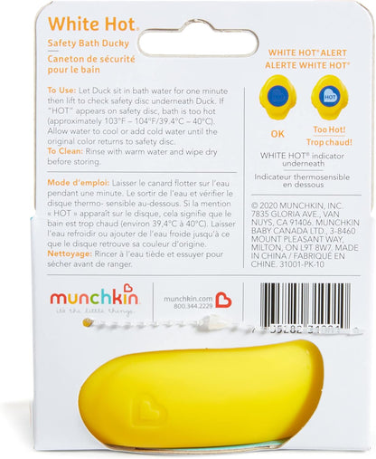Munchkin White Hot Safety Rubber Bath Duck Toy for Babies or Toddlers | Marker Turns White To Reveal The Word Hot When Bath is Too Hot | Baby Essentials | Baby Bath | Bath Toys | 1 Pack