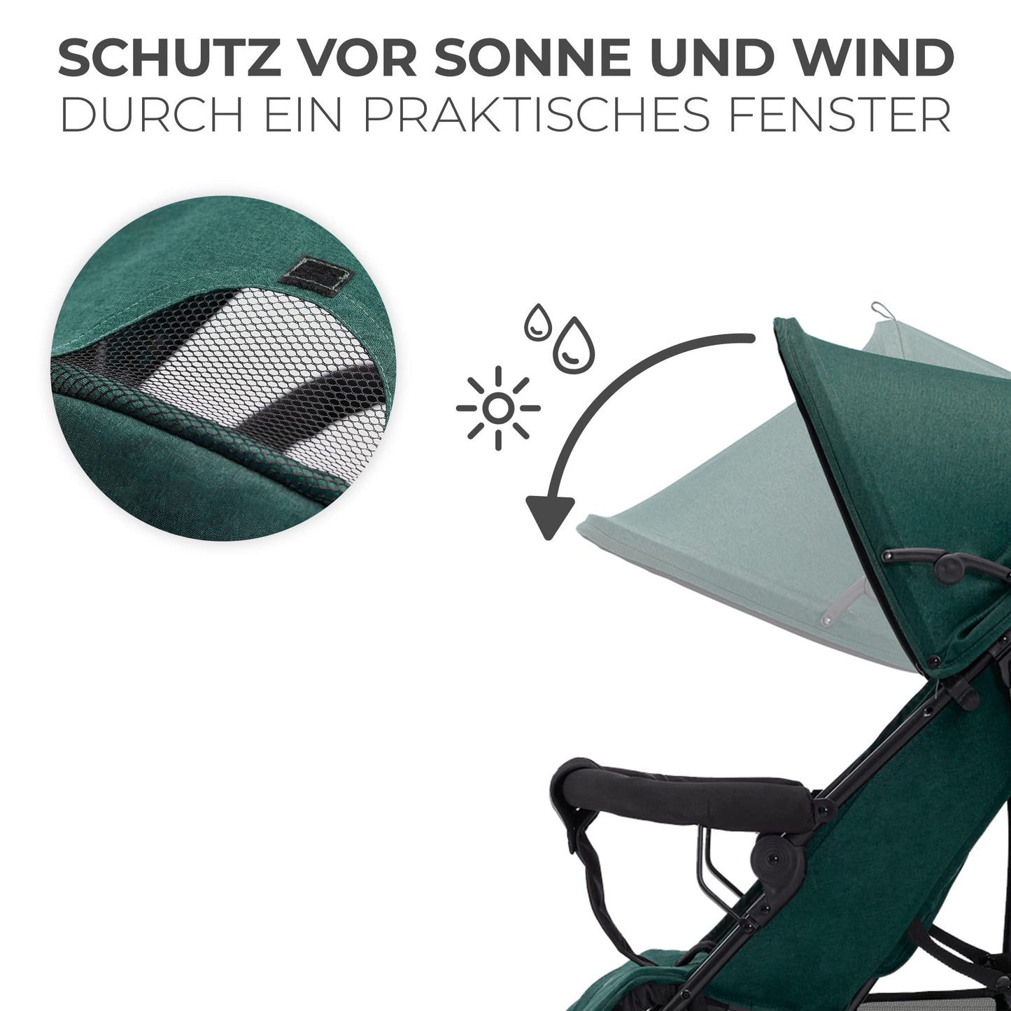 Kinderkraft TIK Kinderwagen, Liegebuggy, Sportwagen, Leicht - 6,5kg, Drehbare Vorderräder, Verstellbarer Griff, Stufenlose Einstellung der Rückenlehne, Schnelles Zusammenklappen, bis zu 17kg, Grün - Meloni2