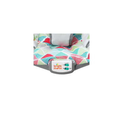 Bright Starts, Babywippe Babyschaukel Safari Fun mit Beruhigenden Vibrationen, Spielbogen mit 2 Spielzeugen, 3-Punkte-Gurt Sitz, Maschinenwaschbares Sitzpolster, ab der Geburt bis 9kg