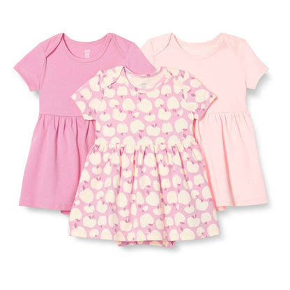 Baby Mädchen Enges Kurzarmkleid, 3er-Pack
