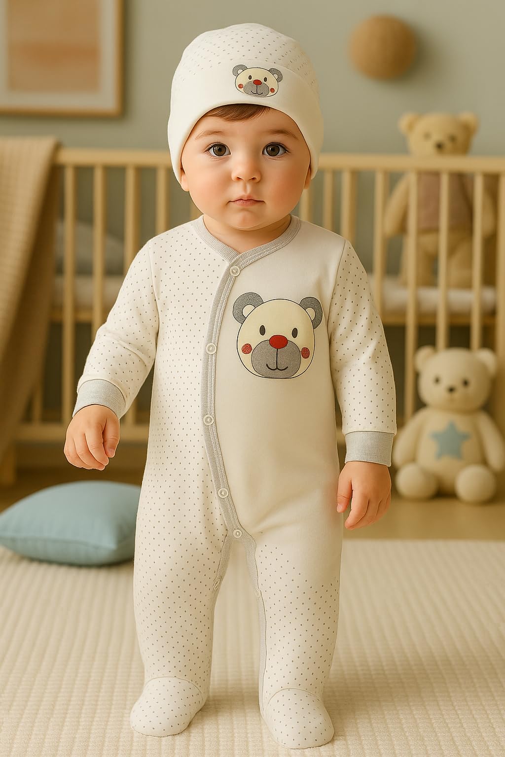 Newborn Baby Gift Set 100% Natural Cotton First Equipment Unisex Clothing Gift Set Baby Equipment for Babies 0-4 Months, koala