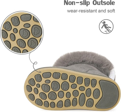 KVbabby Winter Boots Girls Warm Children's Winter Shoes Plush Lined Baby Ankle Boots Snow Boots Non-Slip Boots Toddler Shoes Slip On Boots