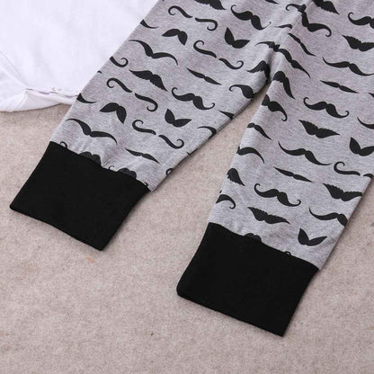 Juflam Neugeborenes Baby Kleidung Kleiner Mann Top Strampler + Hose Legging + Hut 3 Stück Outfit Set