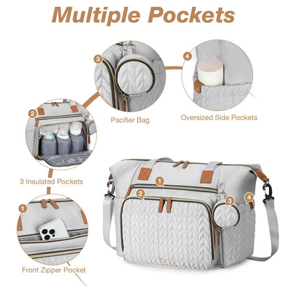 Wickeltasche mit Schnullertasche und Wickelunterlage, Wickelrucksack Multifunktions-Babytasche für Große Reisewindeltasche für Mama und Papa, isolierten Taschen-Dunkelblau