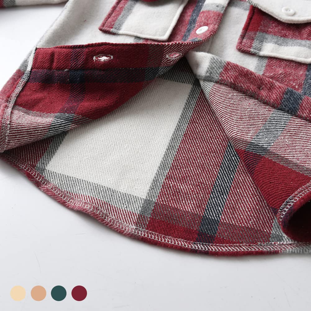 Kinder Übergangsjacke Jungen Kindermantel Mädchen Jacke Kariertem Hemd mit Kapuze für Frühling und Herbst