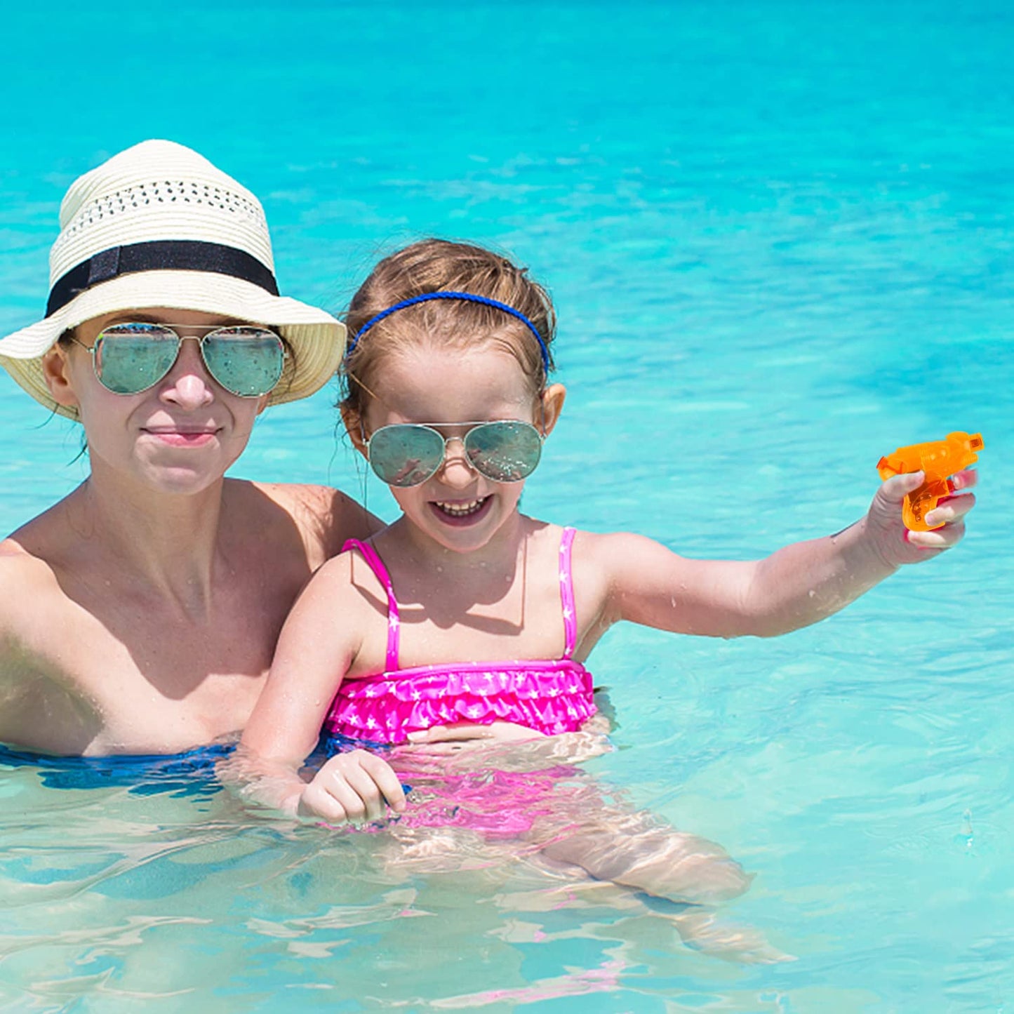 DERAYEE 12 Stück wasserpistole klein,Wasserspritzpistolen,Spritzpistole,Mini Wasserpistolen,Sommer Spielzeug Garten Pool Party Mitgebsel für Kinder