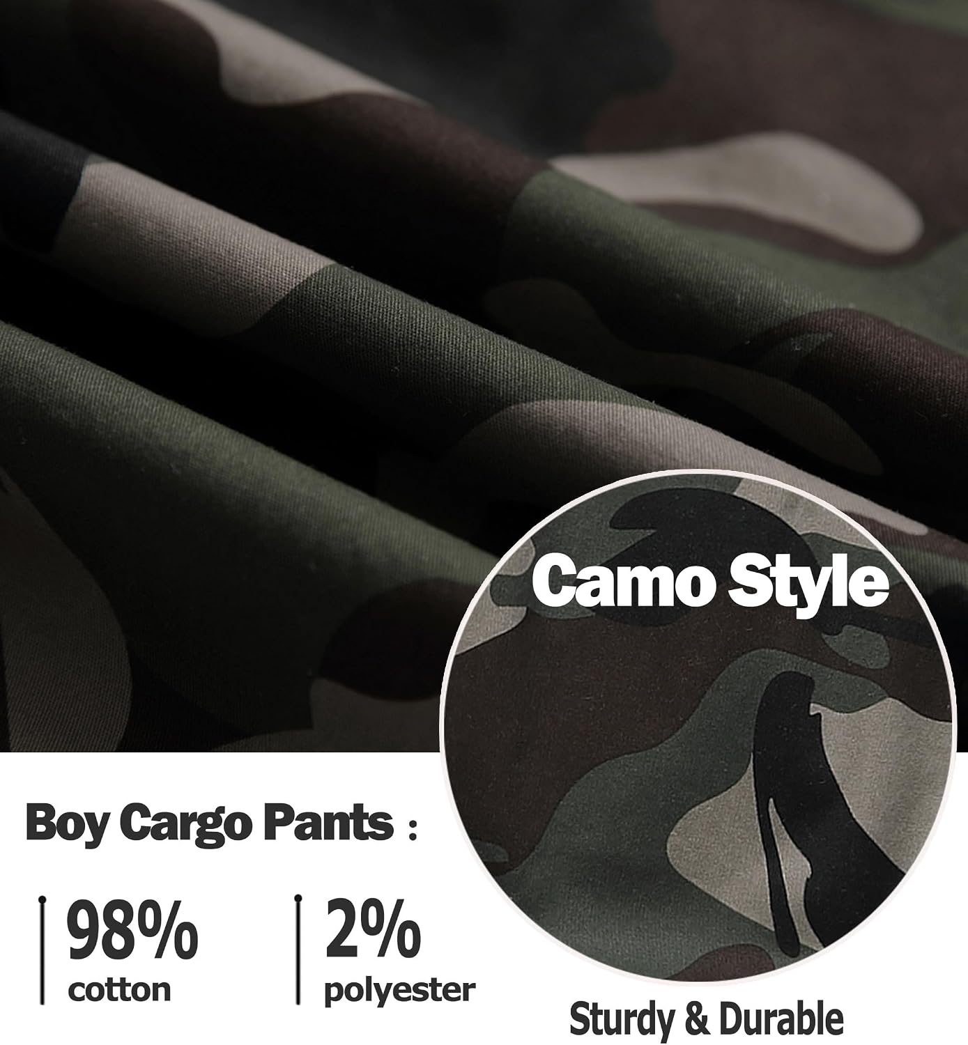 LAUSONS Pants for Boys Cargo Pants Children's Pants Cargo Jogging Pants Leisure Pants with Elastic Band 