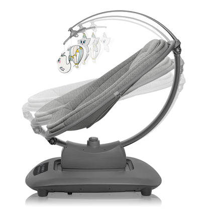 LIONELO BLOSSOM Elektrische Babywippe bis zu 9 kg Babyliege Verstellbare Rückenlehne Natürliches Schaukeln 5 Geschwindigkeiten Ergonomischer Sitz Bluetooth-Fernbedienung, 5 Melodien