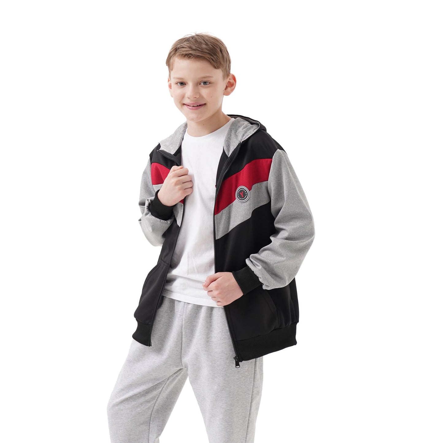 Ywenaisy Sweatjacke Jungen Zip Jacke Jungen Pullover Jungen mit Kapuze Zip Hoodie Kinder Jungen Sweatshirts Kapuzenpullover für Jungen Streetwear Hoodie Jungen für Jahre 8-16 und Höhe 116-170 cm