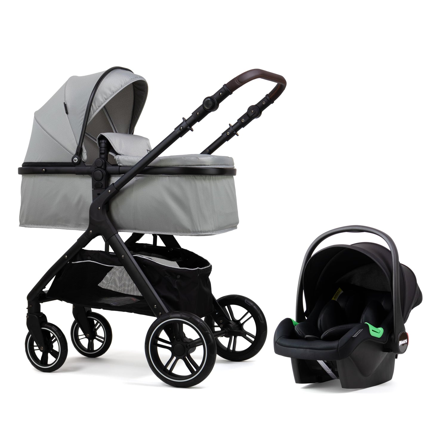 Pixini Nelio Kinderwagen Set 3in1 (dunkelgrau)