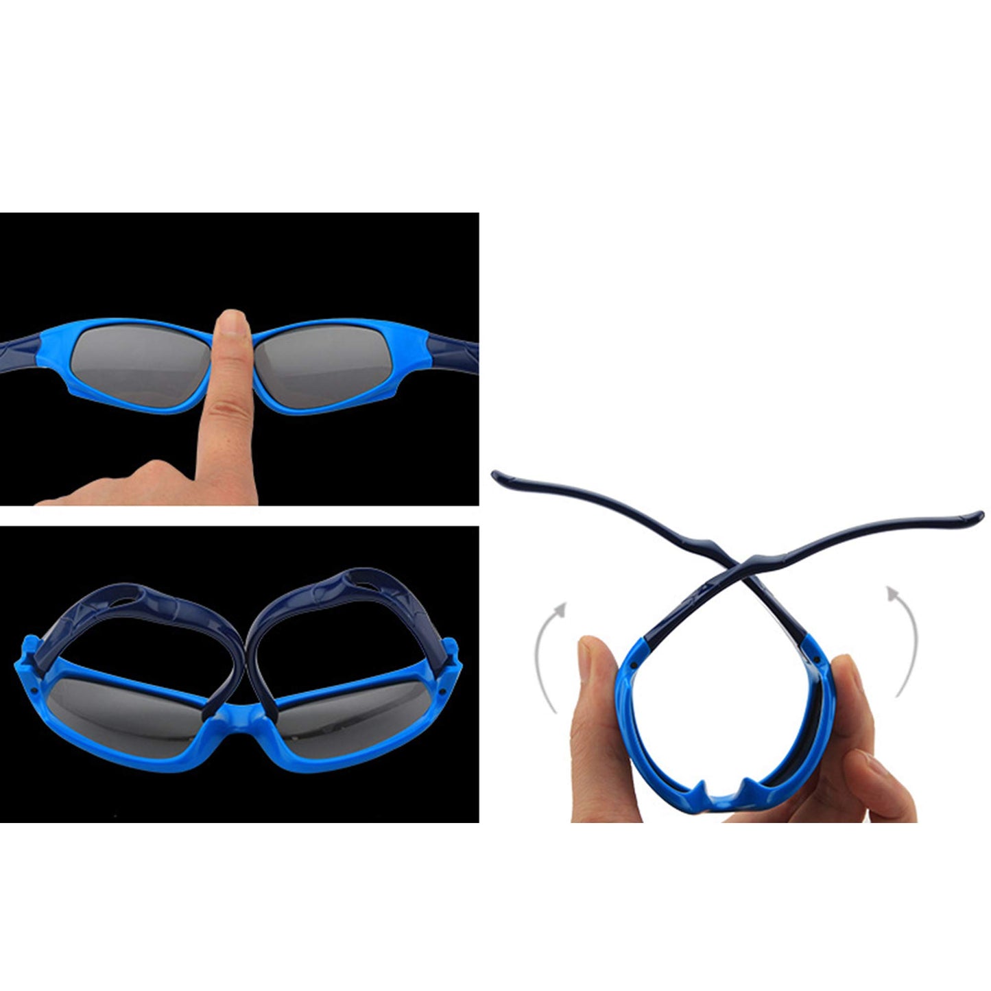 Sport-Sonnenbrille für Kinder, polarisiert, bruchsicher, für Jungen und Mädchen (3-12 Jahre) + Brillenbänder + Brillenetui