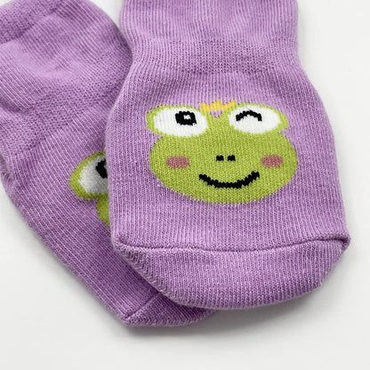 Pack of 5 Baby Toddler ABS Non-Slip Socks, Trainer Socks, Animal Motifs, Cotton