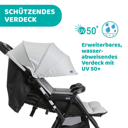 Chicco OHlalà Twin Twin Pushchair from Birth to 15 kg, Pram for Twins and Siblings, Adjustable Foldable Twin Buggy, Rain Cover and Extendable Hood