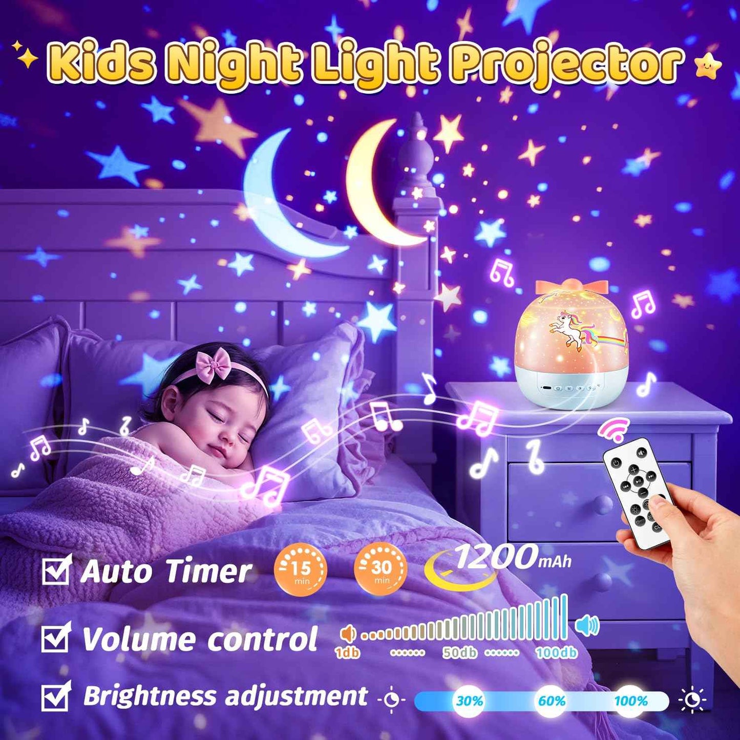 Sternenhimmel Projektor Kinder mit 15 Film, Nachtlicht Kinder Nachtlicht Baby, Bluetooth Sternenprojektor Galaxy Projektor, Geschenke für Mädchen Kinder Geschenke Mädchen, Kinderzimmer Deko