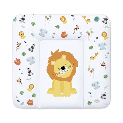 Wickelauflage Wickelunterlage abwaschbar und wasserdicht 75x72 cm - Wickelmatte zum Auflegen auf Wickeltisch Wickelaufsatz Wickelkommode oder Waschmaschine changing mat 75 x 72 Safari Motiv