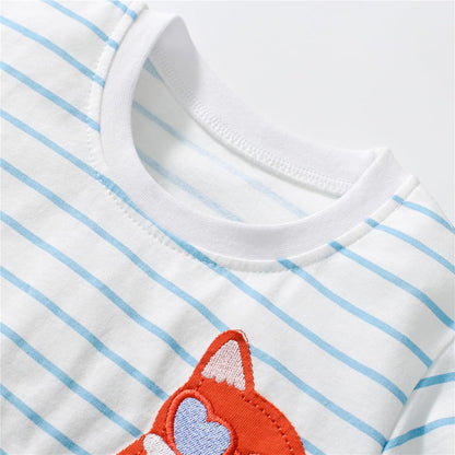 Kleinkind Mädchen Kurze Ärmel Ostern Kleid Baumwolle lässig Jersey Shirt Playwear Applique Kleid