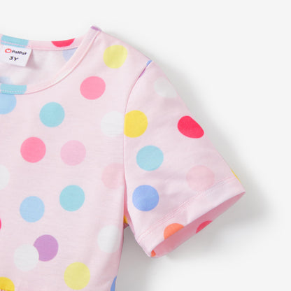 PATPAT Mädchen Kleid Set, Packung mit 3 Sommerkleider mit Kurzen Ärmeln und Rüschen in 3 verschiedenen Prints, Hochzeit Geburtstag Party Bankett Urlaub, Prinzessin Kleider für Mädchen 2-7 Jahre