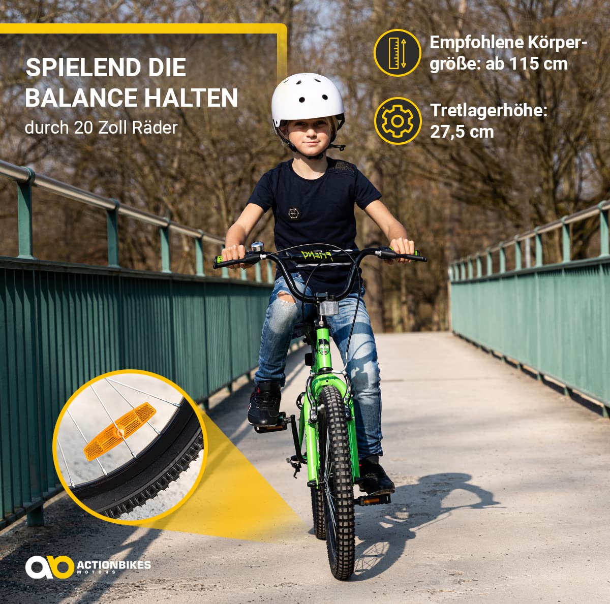 Actionbikes Kinderfahrrad Zombie | 12 16 20 Zoll - V-Brake Bremsen - Fahrrad für Kinder von 2-9 Jahren - Schutzblech v. / h - Kinder Fahrrad für Mädchen & Jungen - Fahrräder - Bicycle - Kinderrad - Meloni2