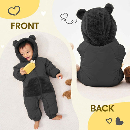 JiAmy Baby Snowsuit, Baby Boys Girls Winter Jumpsuit Romper Newborn Snow Overall for 3-24 Months