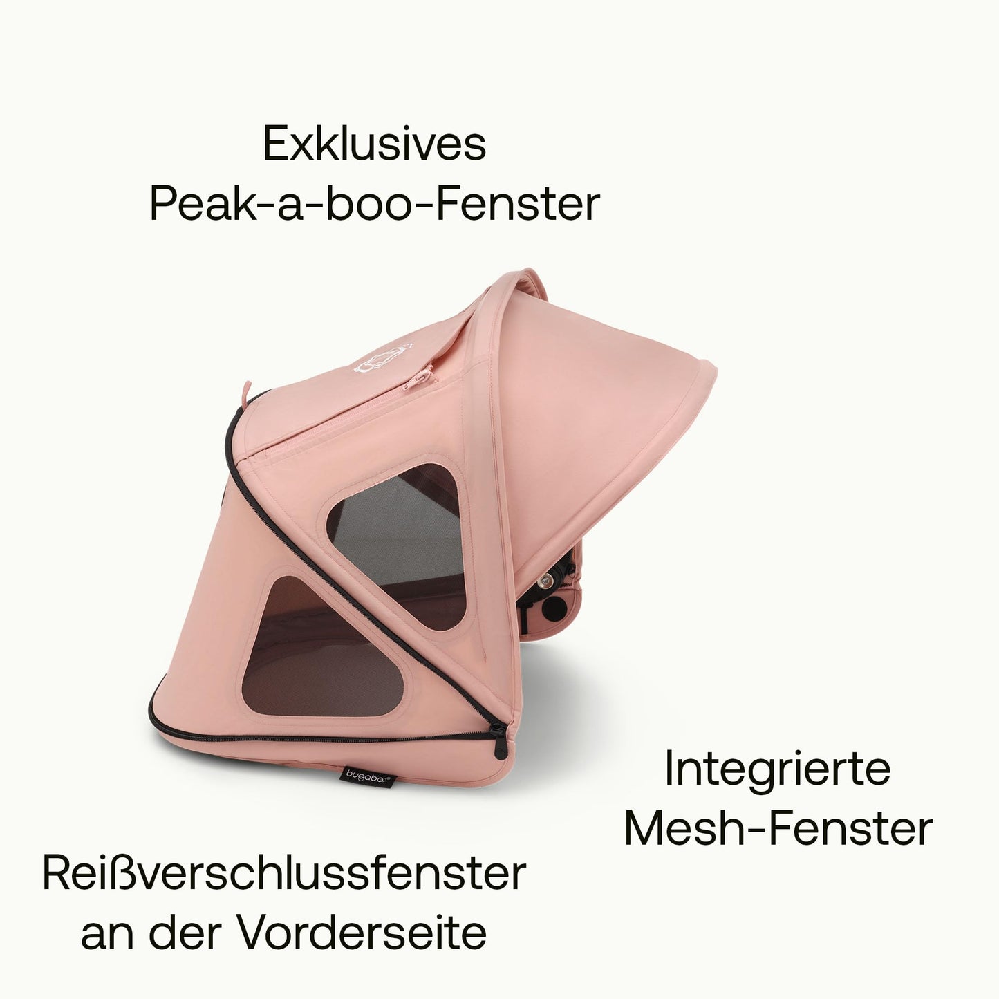 Bugaboo Dragonfly Sonnendach mit Lüftungsfenstern, ausziehbar für zusätzlichen und optimalen Sonnenschutz, wasserabweisend, Deep Indigo