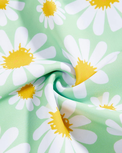 JiAmy Mädchen EIN Stück Badeanzug mit Rüschenrock Sommer Strand Badeanzug Daisy Floral Mädchen Bademode für 8-12 Jahre (120-160cm)