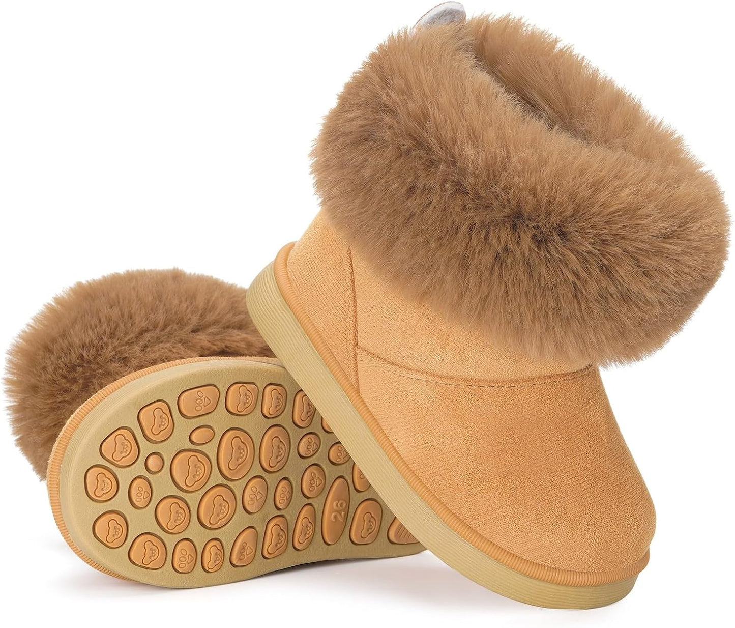 KVbabby Winter Boots Girls Warm Children's Winter Shoes Plush Lined Baby Ankle Boots Snow Boots Non-Slip Boots Toddler Shoes Slip On Boots