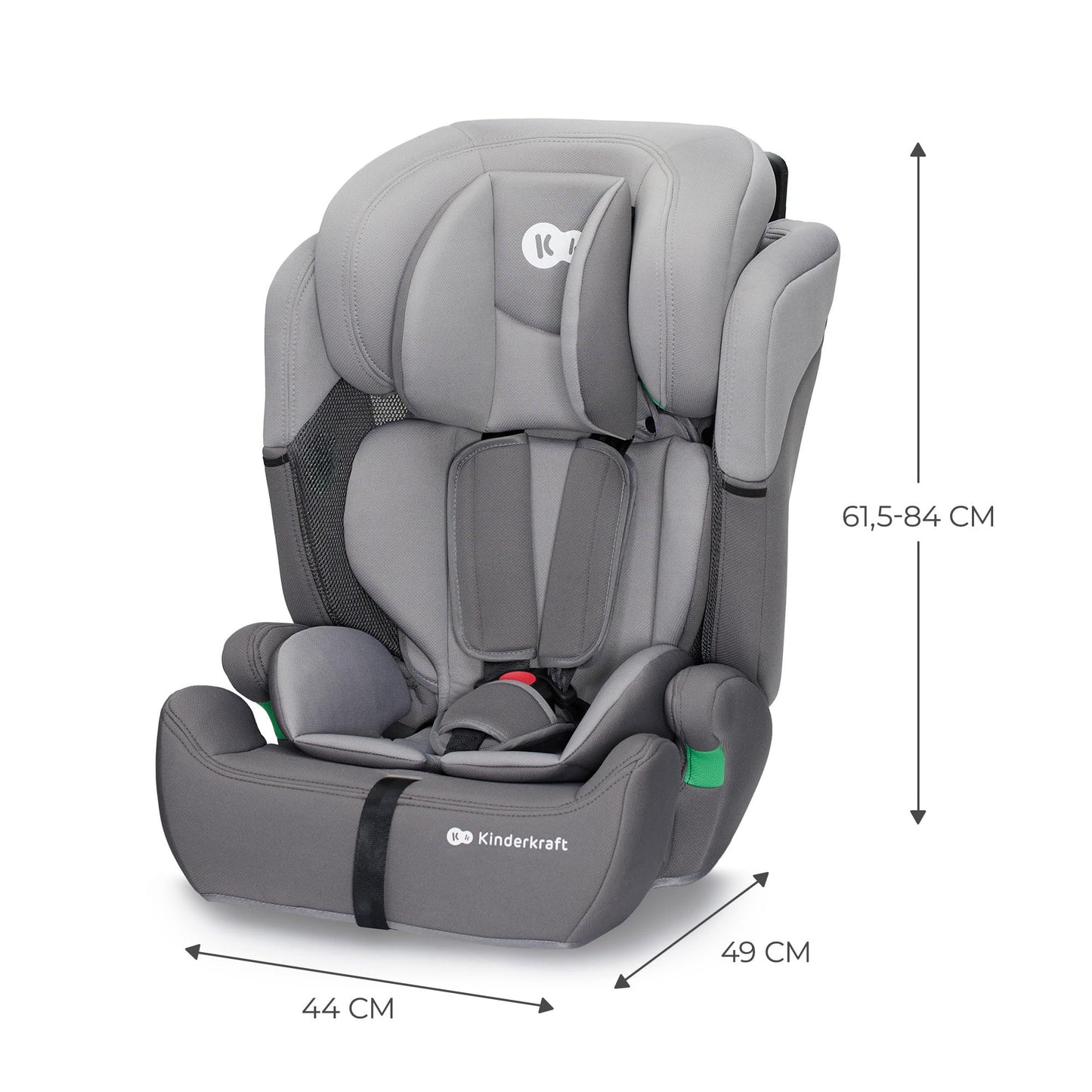 Kinderkraft Kinderautositz COMFORT UP I-SIZE, Autokindersitz, Kindersitz, ein Autositz für Kinder von 76-150 cm, 5-Punkt-Sicherheitsgurt, Einstellbare Kopfstütze, ECE R129/03, Grau - Meloni2