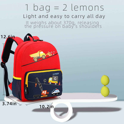 willikiva Car Dinosaur Toddler Kids Backpack for Boys and Girls Kids Waterproof Preschool Bag