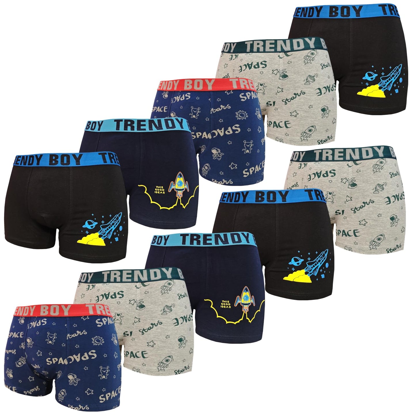 10er-Pack Jungen Boxershorts aus Baumwolle Gr.110-116,122-128,134-140