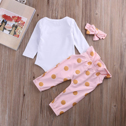 Babykleidung Set Baby Mädchen Langarm Body Strampler + Hose + Stirnband Mütze Kleinkinder Neugeborene Warme Babyset Kleidung Daddy's Prinzessin
