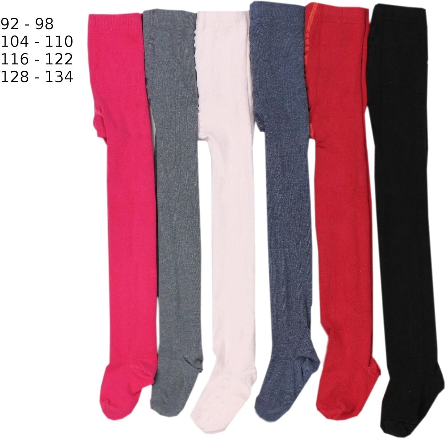TupTam, Girls' Knitted Tights, Colourful Pattern, Pack of 6
