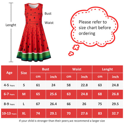 kids4ever Mädchen Kleid Ärmellos Sommerkleid Rundhals A-Linie Swing Kleid Meerjungfrau Galaxie Prinzessin Party Geburtstag 4-12 Jahre