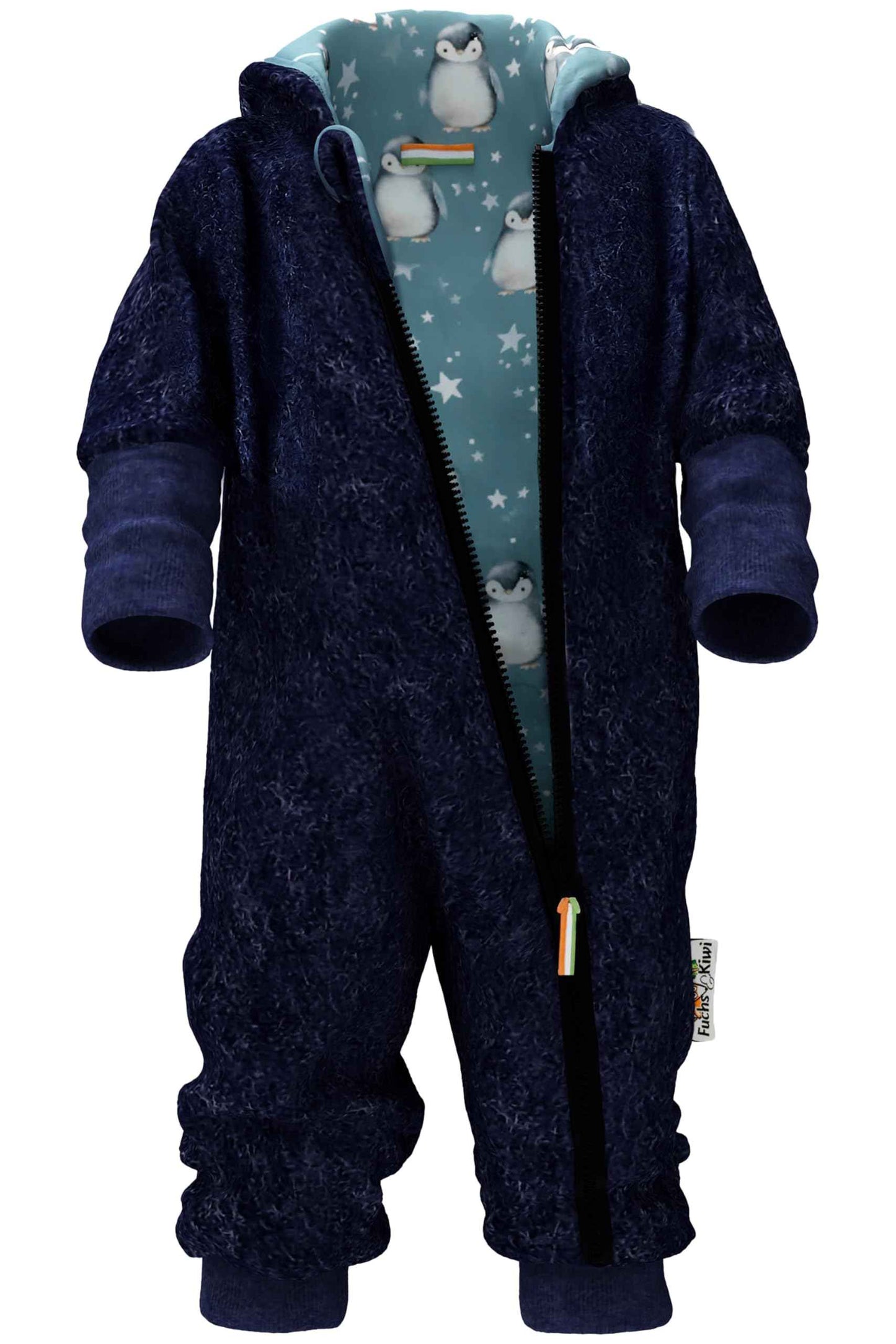 Fuchs & Kiwi Walkoverall Baby Boys - Natural Virgin Wool & Jersey Lining - Oeko-Tex, Skin-Friendly - Handmade in Berlin - Wool Walk Overall Baby & Toddler - Winter & Autumn
