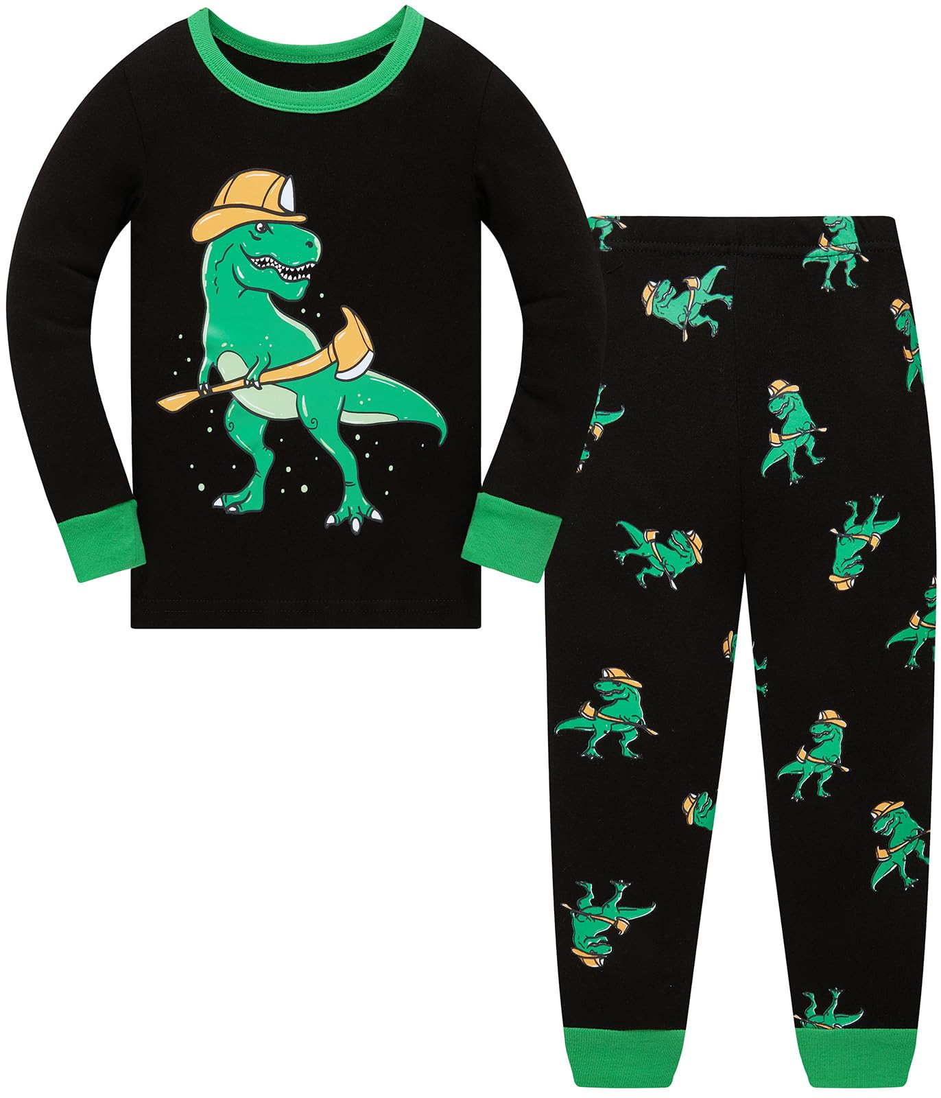 Jungen Pyjamas Dinosaurier Kinder Nachtwäsche Langarm Baumwolle Winter Weihnachten Pyjama Set Größe 92-152, 1-12 Jahre