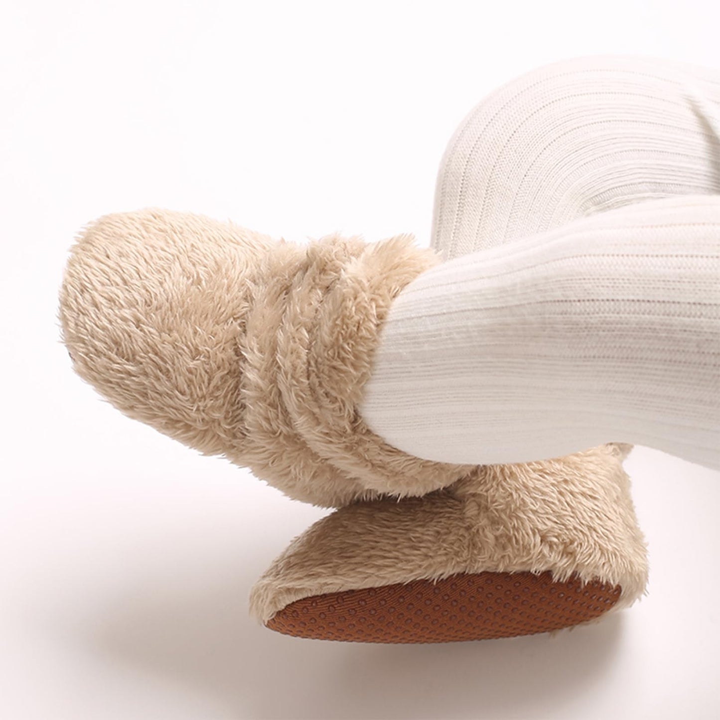 TMEOG Baby Winter Shoes Thermal Baby Shoes Crawling Shoes Fleece Baby Boots Non-Slip Warm Booties Baby Boots Lined Newborn Walk Shoes for Girls Boys 0-18 Months