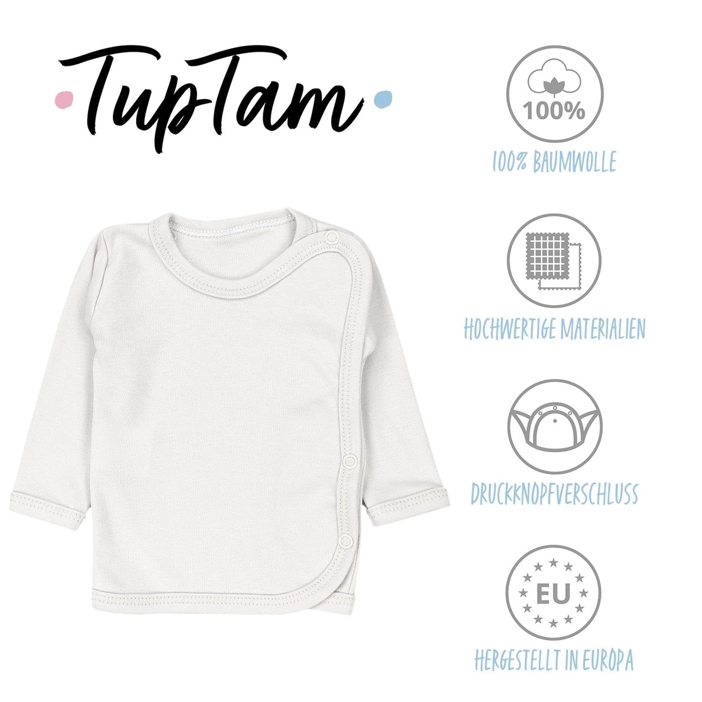 TupTam Unisex Baby Wickelshirt Langarm 5er Pack