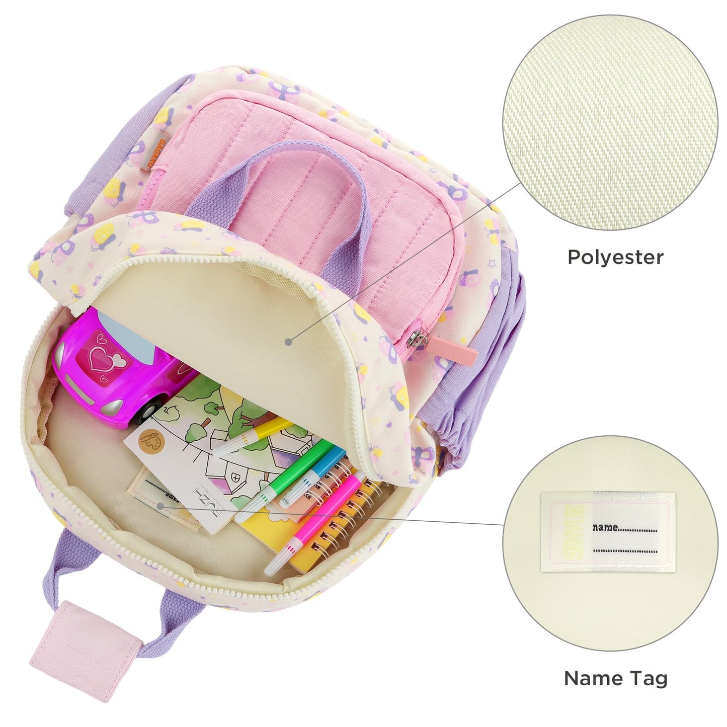 Kinderrucksack Mädchen 30cm Rucksack Kleinkind Kinderrucksack für 2-4 Jahre Kinder kindergartenrucksack Mini Tagesrucksack Reisetasche - Rosa Erdbeere
