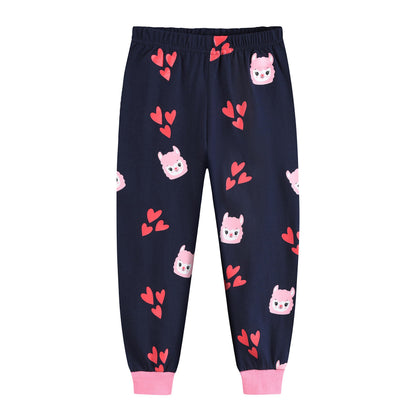 EULLA Children's Pyjamas Girls Long Sleeve Winter Pyjama Set Cotton Mermaid Unicorn Princess Cat Dino Two Piece Sleepwear 92 98 104 110 116 122