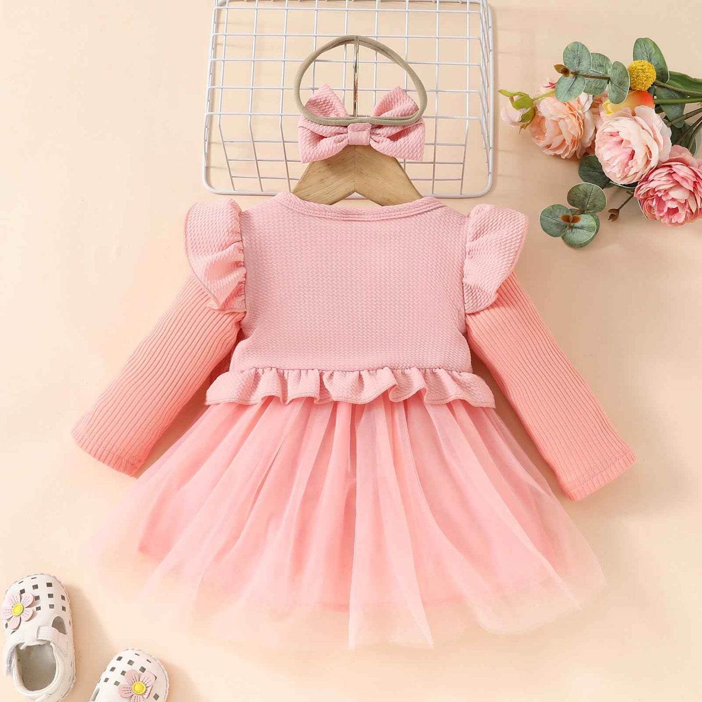 Toddler Baby Girl Dress and Cardigan Set Long Sleeve Cotton Princess Tutu Dresses with Outfits Coat