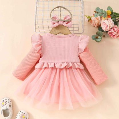 Toddler Baby Girl Dress and Cardigan Set Long Sleeve Cotton Princess Tutu Dresses with Outfits Coat
