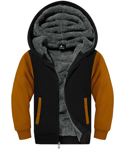 JACKETOWN Boys' Sweat Jacket Lined Children's Hoodie Sweatshirt Hoodie Fleece Jacket with Hood Long Sleeve Warm Winter Jacket Classic Pullover with Zip