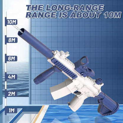Elektrische Wasserpistole Sehr Stark Wassermaschinenpistole mit Wiederaufladbare Batterie Squirt Gun Wasser Spielzeug bis zu 20ft,Outdoor Water Gun Schießspiel für Erwachsene and Kinder (Blau)