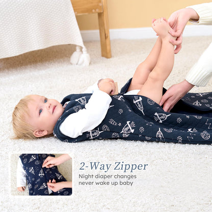 Looxii Baby Winter Sleeping Bag, Cotton, 2.5 Tog, Warm Winter Sleeping Bag, Soft Baby Sleeping Bag, Newborn in 6-12 Months, Perfect for Autumn, Winter