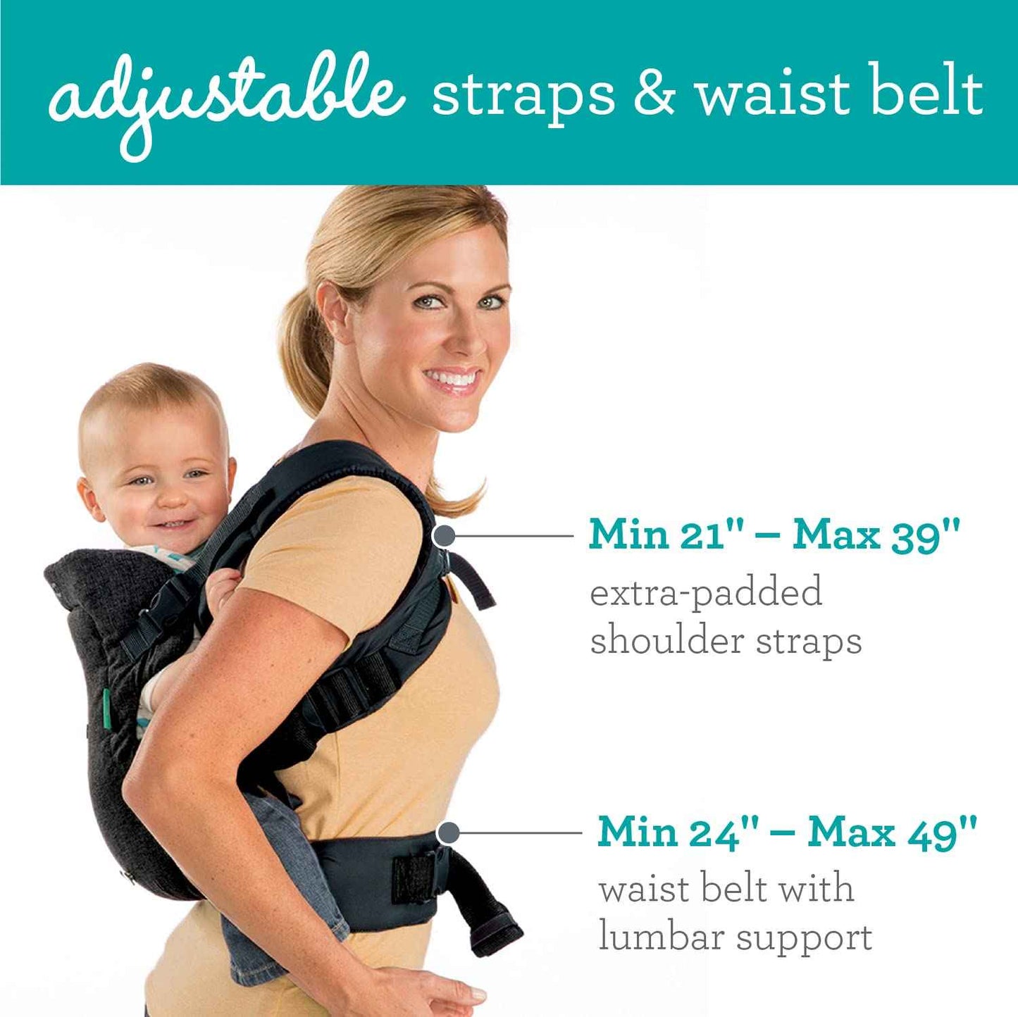 Infantino Flip Advanced 4-in-1 Babytrage, Ergonomisch, Umwandelbar, mit Blickrichtung Nach Innen und Außen, Vorne und Hinten Tragbar für Neugeborene bis Kleinkinder von 3,6-14,5 kg, Grau