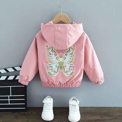 Amur Leopard Mädchen Übergangsjacke mit Kapuze Warm Windjacke Atmungsaktiv Kinder Outdoorjacke für Frühling Herbst