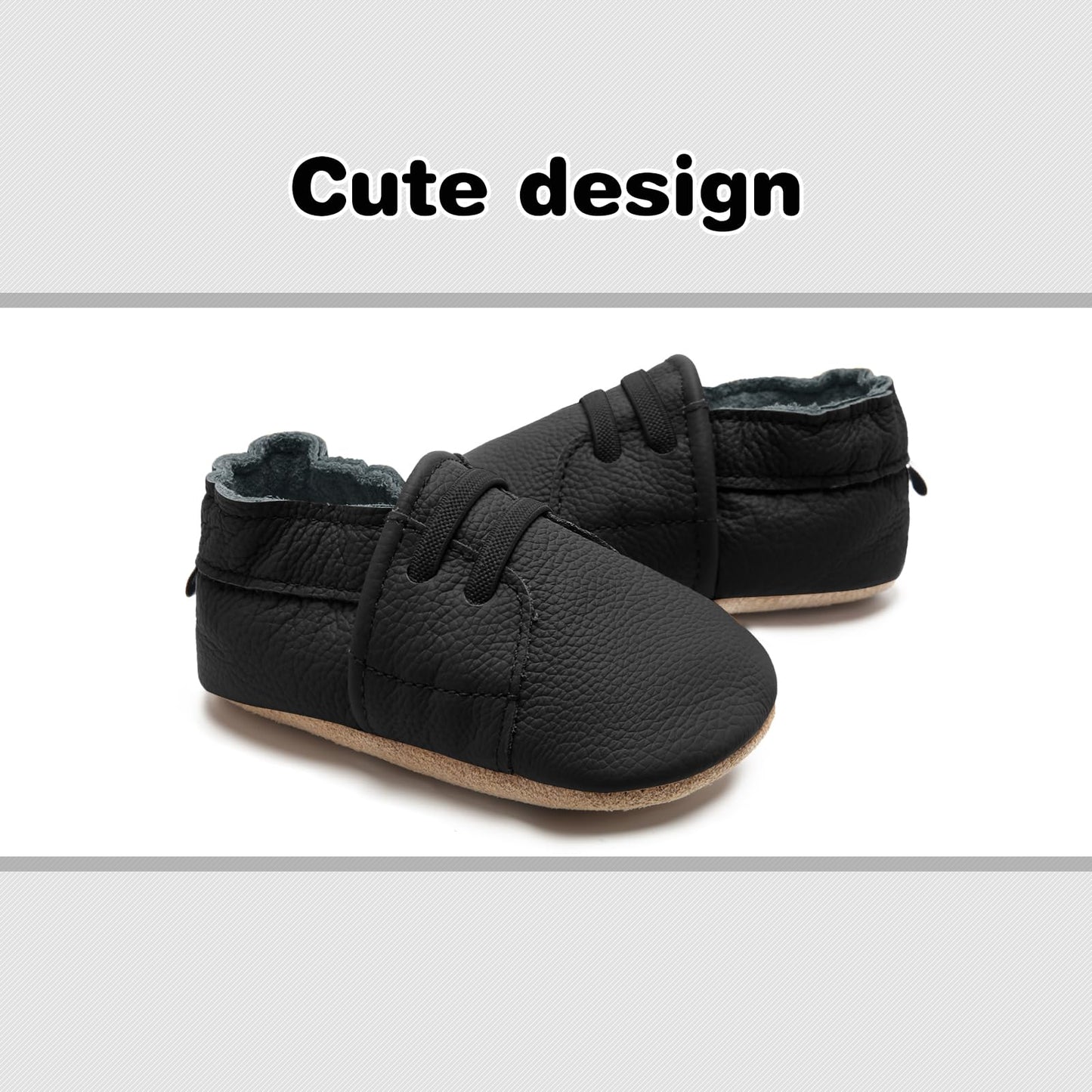 HMIYA Weiche Leder Krabbelschuhe Babyschuhe Lauflernschuhe mit Wildledersohlen für Jungen und Mädchen 0-6 Monate 6-12 Monate 12-18 Monate 18-24 Monate
