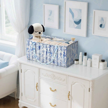Changing Table Organiser, Baby Changing Table Organiser, Nappy Bag with Compartments and Handles, Newborn Baby Essentials, Gift Basket for Changing Children, Storage Basket for Changing Table